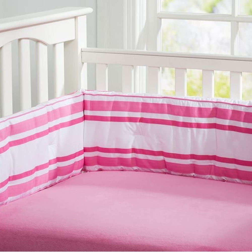 Pottery Barn Kids Luxe Chamois Crib Fitted Sheet in Bright Pink